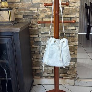 Elegant White Bucket Bag
